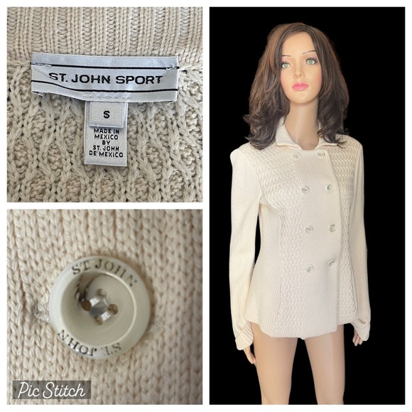 St. John Sport ivory sweater size S - Picture 1 of 16